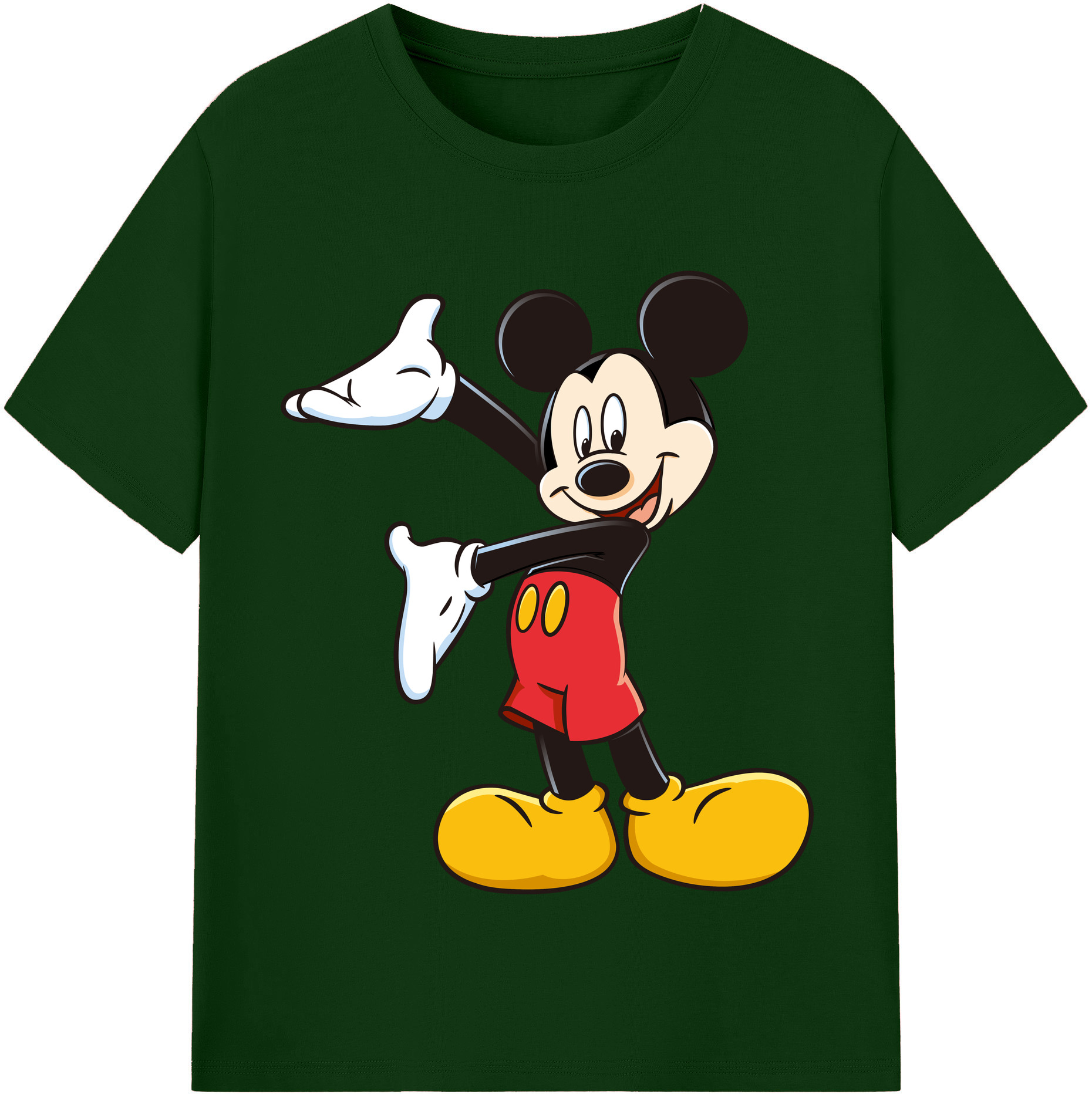 （画像用） ミッキーマウス Mickey Mouse 綿100％半袖Tシャツ（フロントプリント）